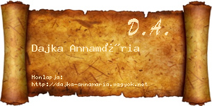 Dajka Annamária névjegykártya