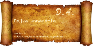 Dajka Annamária névjegykártya